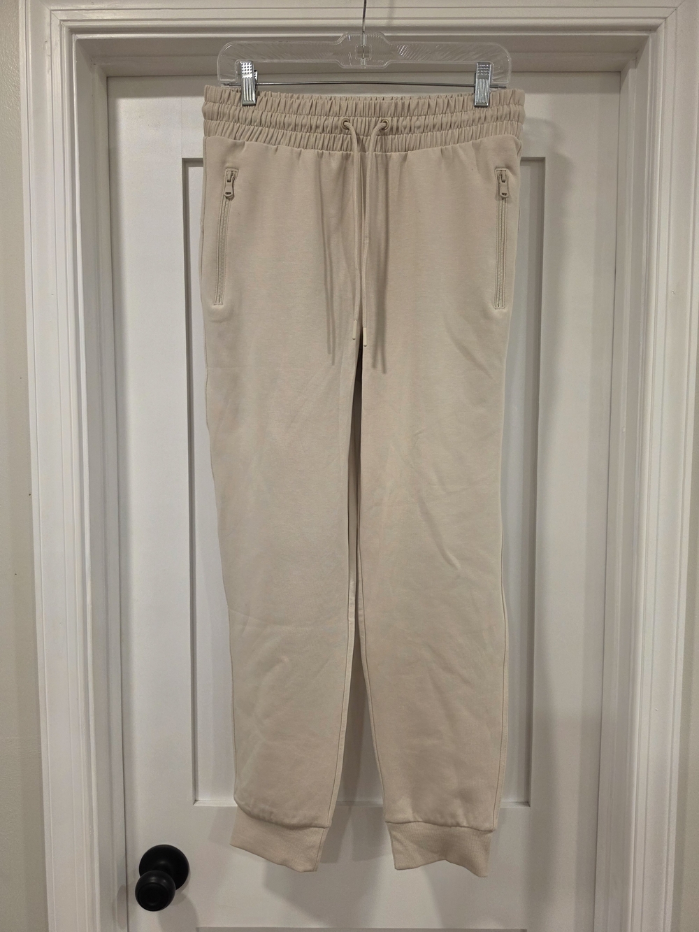 Old Navy Beige Cream Drawstring Jogger Pants with Zip Pockets